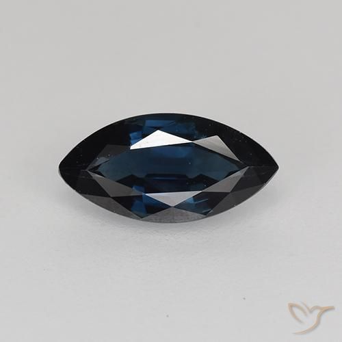 0.69ct Натуральный Темно-синий Сапфир, Маркиза, VVS-VS
