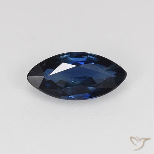 0.61ct Натуральный Темно-синий Сапфир, Маркиза, VVS-VS