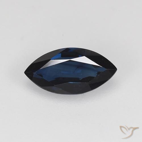 0.72ct Натуральный Темно-синий Сапфир, Маркиза, VVS-VS
