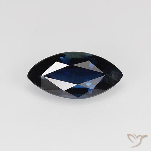 0.70ct Натуральный Темно-синий Сапфир, Маркиза, VVS-VS