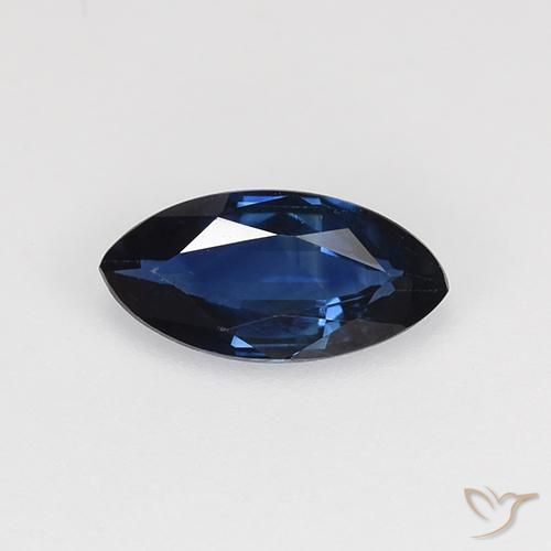0.61ct Натуральный Темно-синий Сапфир, Маркиза, VVS-VS