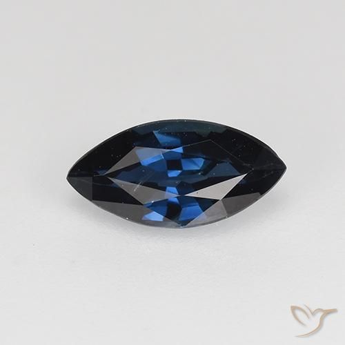 0.70ct Натуральный Темно-синий Сапфир, Маркиза, VVS-VS