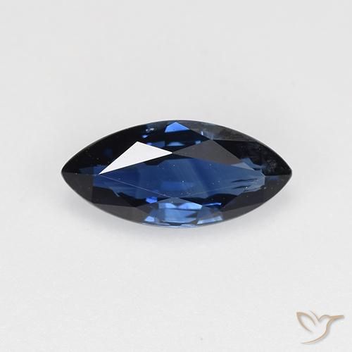 0.65ct Натуральный Темно-синий Сапфир, Маркиза, VVS-VS