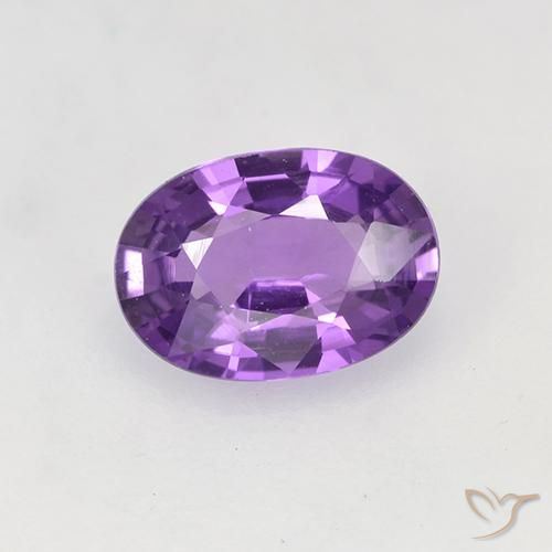 0.78ct Натуральный Ярко-фиолетовый Сапфир, Овал, Чистота VVS