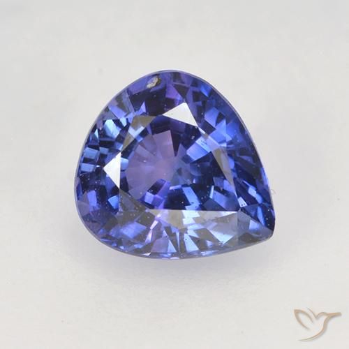 0.76ct Натуральный Фиолетово-синий Сапфир, Форма груши, VVS-VS