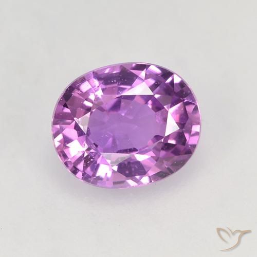 0.76ct Натуральный Средний фиолетовый Сапфир, Овал, VVS-VS