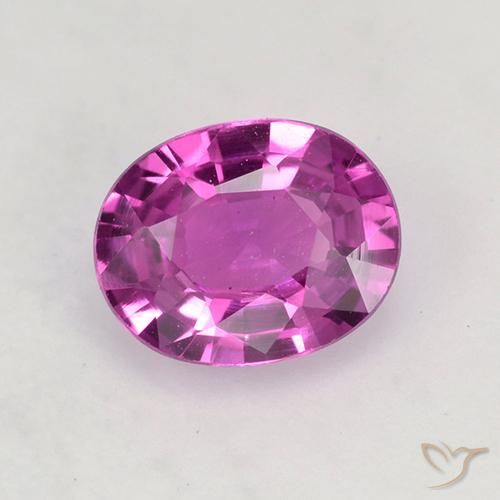 0.65ct Натуральный Пурпурно-розовый Сапфир, Овал, Чистота VVS