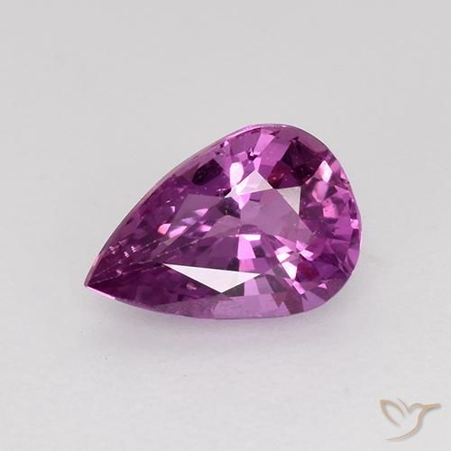 0.73ct Натуральный Средний фиолетовый Сапфир, Форма груши, VVS-VS