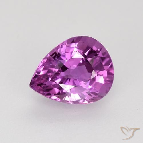 0.72ct Натуральный Интенсивный розовато-фиолетовый Сапфир, Форма груши, VVS-VS