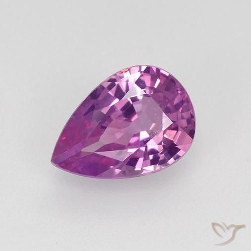 0.82ct Натуральный Средне-темно-фиолетовый Сапфир, Форма груши, VVS-VS