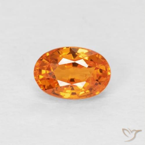 0.78ct Натуральный Medium Light-Orange Сапфир, Овал, Чистота VVS