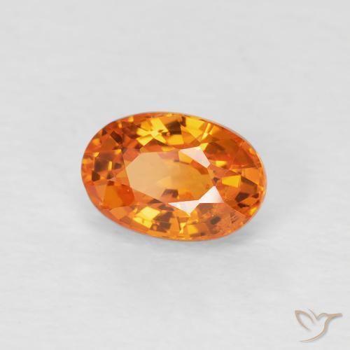 0.78 карата, натуральный Medium Light-Orange Сапфир, Овал, Чистота VVS