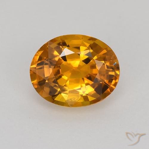 0.80ct Натуральный Оранжево-коричневый Сапфир, Овал, VVS-VS