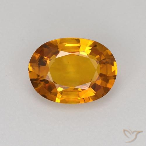 0.77ct Натуральный Средний апельсин Сапфир, Овал, Чистота VS