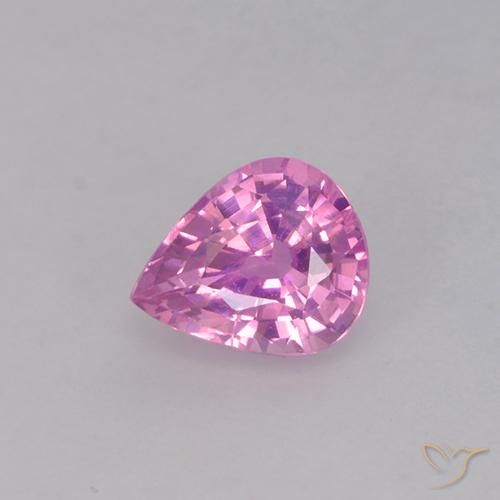 0.62ct Натуральный Средний розовый Сапфир, Форма груши, Чистота VVS