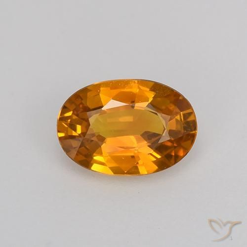 0.72ct Натуральный Глубокий оранжево-золотой Сапфир, Овал, Чистота VVS