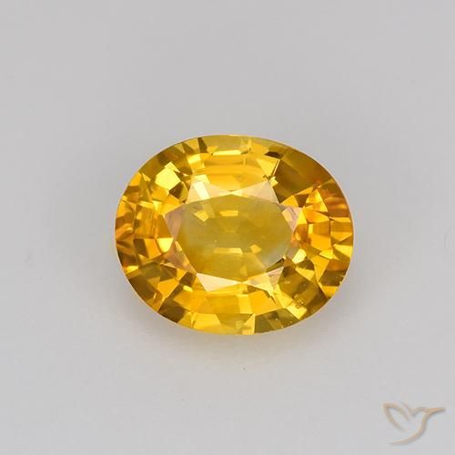 0.84ct Натуральный Средний оранжево-золотой Сапфир, Овал, Чистота VS
