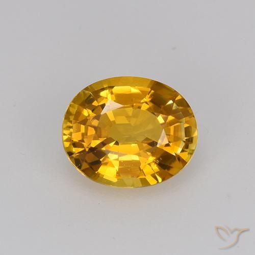 0.75ct Натуральный Оранжево-золотой Сапфир, Овал, VVS-VS