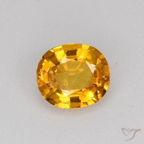 0.75ct Натуральный Темно-оранжево-золотой Сапфир, Овал, VVS-VS