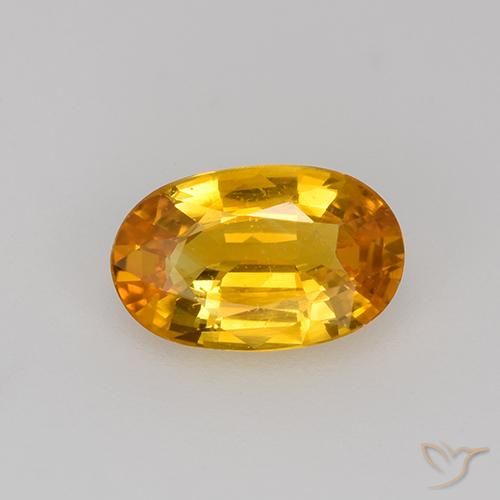 0.83ct Натуральный Темно-оранжево-золотой Сапфир, Овал, Чистота VVS