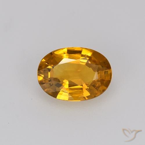 0.71ct Натуральный Глубокий оранжево-золотой Сапфир, Овал, Чистота VVS