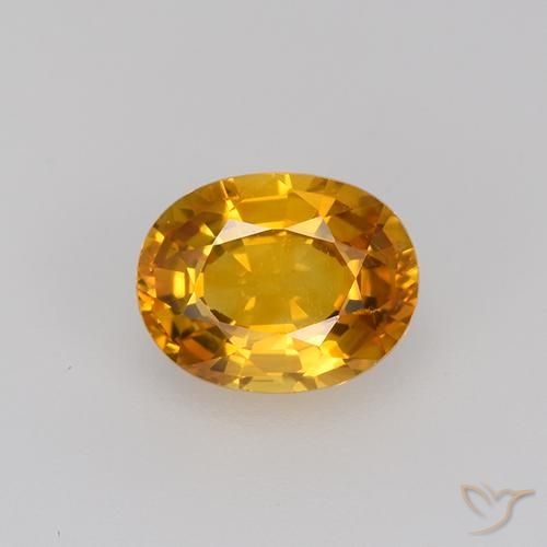 0.81ct Натуральный Глубокий оранжево-золотой Сапфир, Овал, Чистота VVS