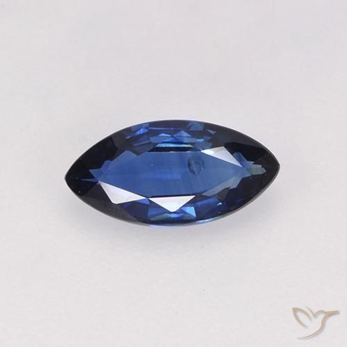 0.65ct Натуральный Темно-синий Сапфир, Маркиза, Чистота VS