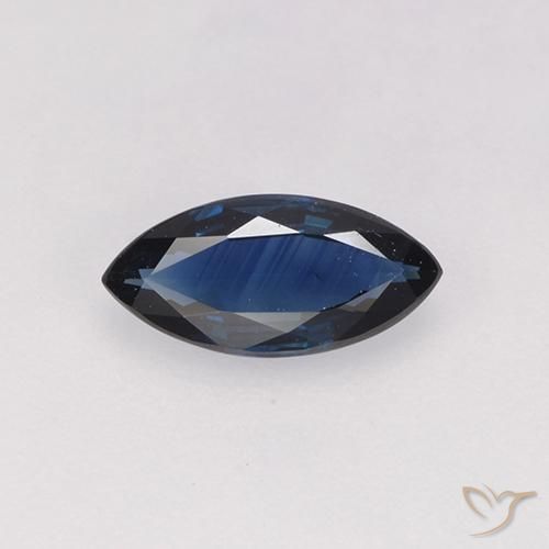 0.57ct Натуральный Темно-синий Сапфир, Маркиза, Чистота VVS