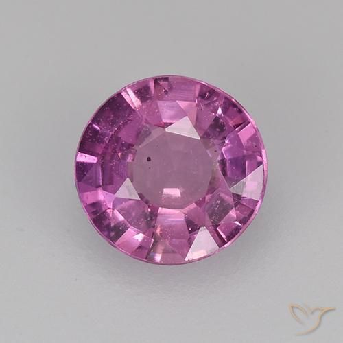 0.59ct Натуральный Средне-темно-фиолетовый Сапфир, Круглый, Чистота VS