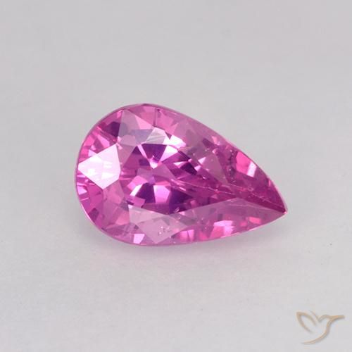 0.54ct Натуральный Насыщенный розовый Сапфир, Форма груши, VVS-VS