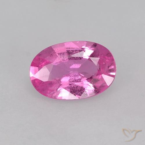 0.66ct Натуральный Темно-розовый Сапфир, Овал, Чистота VS