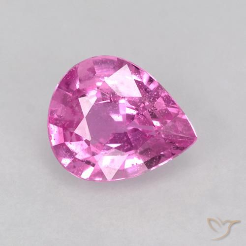 0.62ct Натуральный Насыщенный розовый Сапфир, Форма груши, Чистота VS