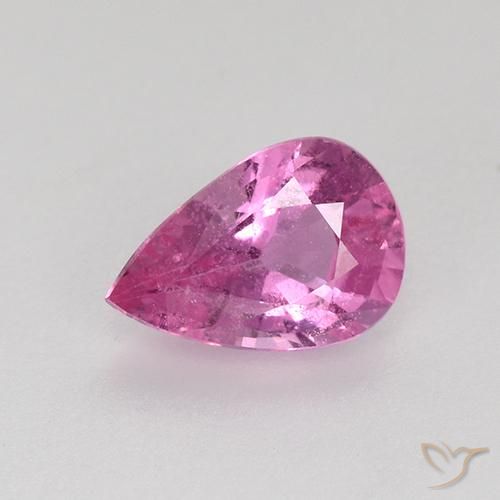 0.57ct Натуральный Средний розовый Сапфир, Форма груши, Чистота VS