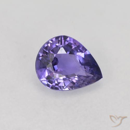0.52ct Натуральный Средний фиолетовый Сапфир, Форма груши, VS-SI