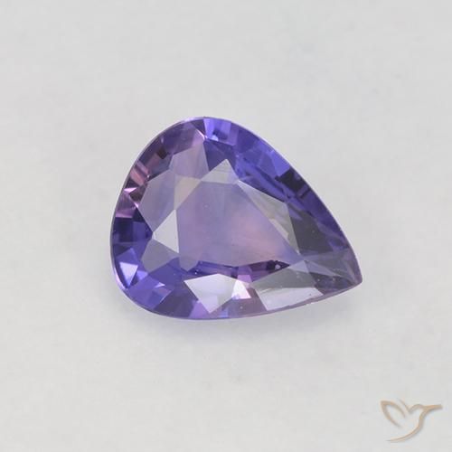 0.50ct Натуральный Средний фиолетовый Сапфир, Форма груши, Чистота VS