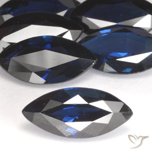 1.31ct Натуральный Темно-синий Сапфир, Маркиза, VVS-VS