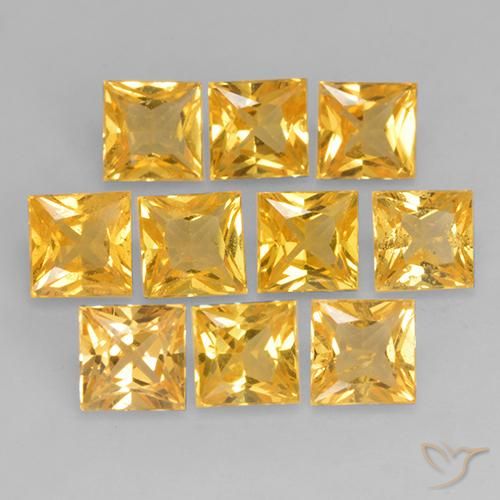 0.39ct Натуральный Среднее золото Сапфир, Квадрат, Чистота VS