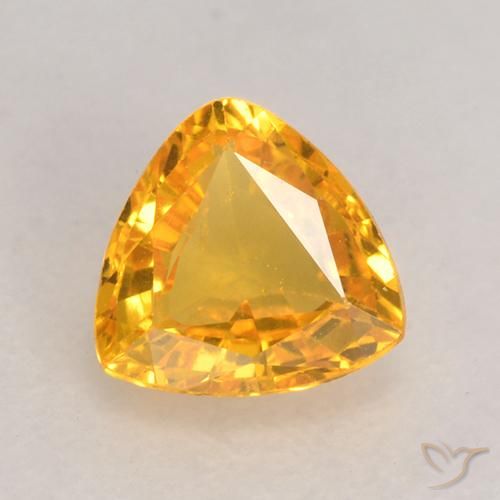0.64ct Натуральный Средний золотой Сапфир, Триллион, VVS-VS