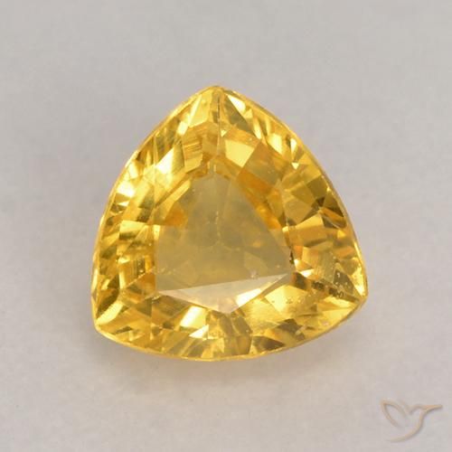 0.63ct Натуральный Золотой Сапфир, Триллион, Чистота VS