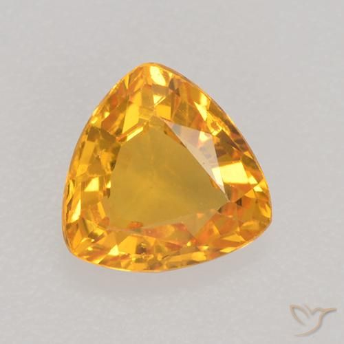 0.64ct Натуральный Оранжево-золотой Сапфир, Триллион, VVS-VS
