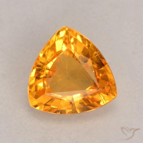 0.64ct Натуральный Золотой Сапфир, Триллион, Чистота VS