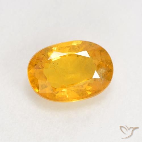 1.04ct Натуральный Средний золотой Сапфир, Овал, VS-SI