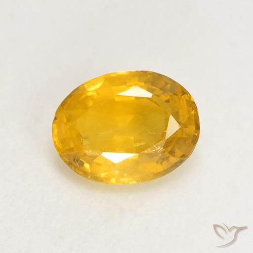 1.09ct Натуральный Золотисто-оранжевый Сапфир, Овал, VS-SI