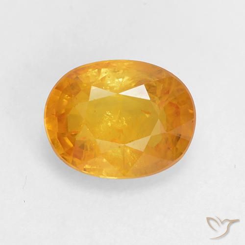 1.70ct Натуральный Золотисто-оранжевый Сапфир, Овал, VS-SI
