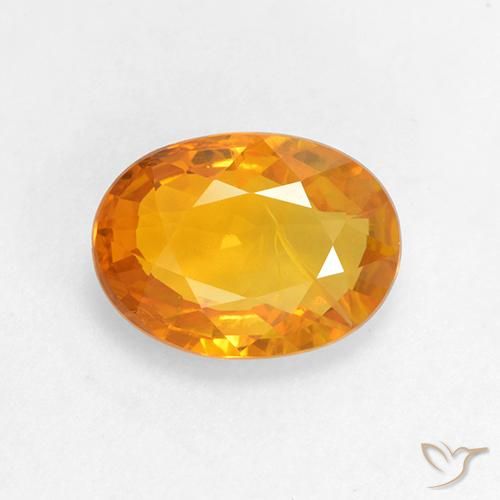 1.51ct Натуральный Средний апельсин Сапфир, Овал, Чистота VS