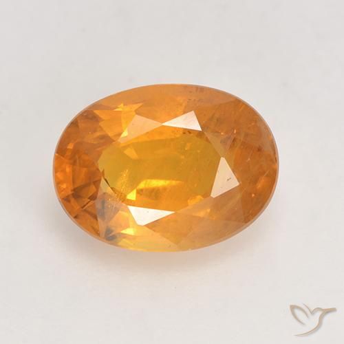 1.67ct Натуральный Глубокий оранжево-золотой Сапфир, Овал, VS-SI