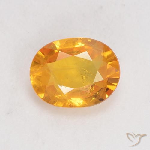 1.40ct Натуральный Оранжево-золотой Сапфир, Овал, VS-SI