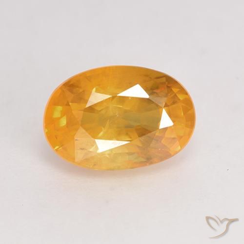 1.50ct Натуральный Средний апельсин Сапфир, Овал, Чистота VS