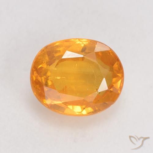 0.98ct Натуральный Средний апельсин Сапфир, Овал, VS-SI