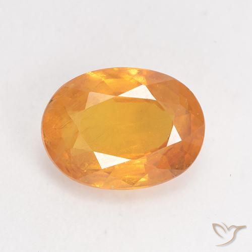 1.63ct Натуральный Оранжево-золотой Сапфир, Овал, VS-SI